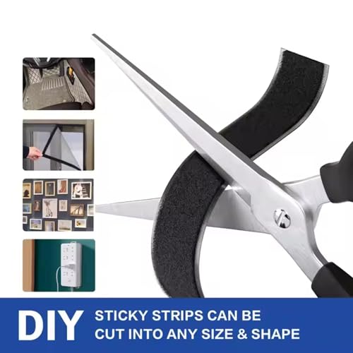 10 m x 20 mm Klettband selbstklebend [1x Haken + 1x Flausch] – Extra starkes Industrie-Klebeband – Wiederverwendbarer Befestigungsband für Möbel, Auto, Kabelmanagement & DIY – Wasserfest, schwarz