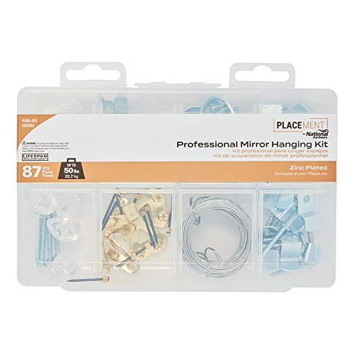 Image of N206-403 Professional Mirror Hanging Kit in Zinc