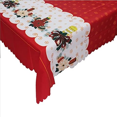 HIDOLL Christmas Table Cloth Rectangle Tablecloth Santa Elf Snowflake Printed Tablecover Xmas Party Decorations (#5) Cover