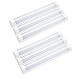 ledベースライト 60cm 【6本】 led蛍光灯 20W形 器具一体型 キッチンベースライト 2灯相当 薄型 直管 天井直付型 照明 高輝度 省エネ 2640lm 3～5畳 消費電力20W PSE認証 付属品付き 昼白色5500K (20W-6本)