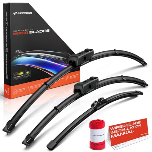 A-Premium 26"+21"+10" Windshield Wiper Blades Compatible with Land Rover Range Rover Evoque 2020 2021 2022 2023 2024 - Front Rear Wipers Blade for TLPN/FR_DH, with Wear Indicator & Towel (Pack of 3) by A-Premium - Used condition - US$26.39