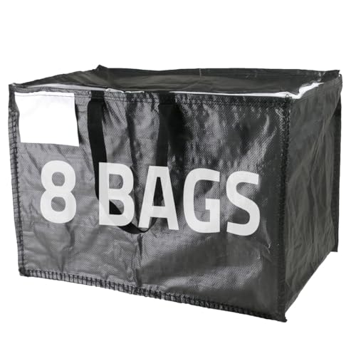 Moving & Storage Bags – HEAVY DUTY 100L - PREMIUM Grade, Reusable Zippered Tote for Moving House, Clothes Storage, Camping, Attic & More – Industrial Strength Laundry & Utility Bag (8 Bags)