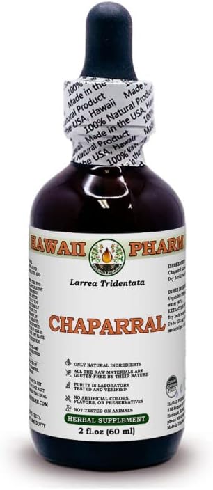 Chaparral (Larrea Tridentata) Dry Aerial Alcohol-Free Liquid Extract Glycerite 60 ml for External USE
