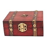  Cabilock 1 Boîte Boîte De Rangement En Bois Vintage Bacs De Rangement De Bureau Bacs De Rangement Décoratifs Corbeille De Bureau Organisateur De Trésor En Bois Bambou Coffre Au Trésor