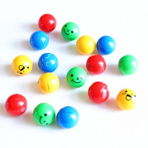 Replacement Plastic Marbles for Marble Run Track Building Blocks 2.4cm DIY Extra Marbles with Cute Face (12pcs DIY Marbles)