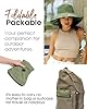 Sun Hats for Women Gardening Hat Wide Brim Ponytail Beach Sun Protection Breathable Cotton Summer Hat with Fold-Up Brim Green #3