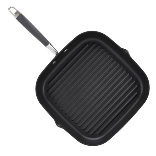 Anolon Advanced Hard-Anodized Nonstick 11-Inch Deep Square Grill Pan with Pour Spouts, Gray 2 Gallery Image
