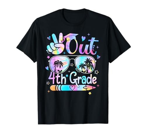 Peace Out Fourth Grade Cute Tie Dye Last Day Of 4th Grade T-Shirt
