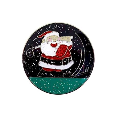 NAVIKA Glitzy Golfing Santa Ball Marker with Magnetic Hat Clip - Great Stocking Stuffer! Cover