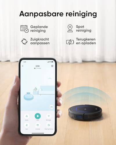 eufy G50 Robotstofzuiger, met 4.000 Pa Krachtige Zuigkracht, Dynamische Navigatie en Pro-ontwarrende kam, Rolborstel voor Haarreiniging, Perfect voor Huisdierhaar en Tapijt - Afbeelding 6