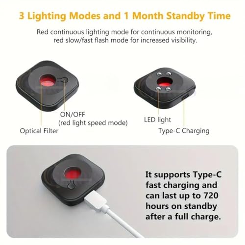Image of Simois Hidden Camera Detectors, Anti Spy Wireless Infrared Camera Sweeper Device Detector, Portable Camera Detector for Hotels, Rental Homes, Changing Rooms, Delicate Small Bug