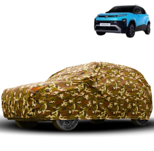 Image of Water Proof Car Body Cover Compatible for Tata Punch 2026. | Dust Proof, Heat Resistant | Ultra Surface Body Protection - (Military Jungle Print)