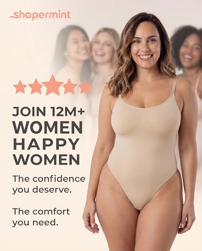Image of SHAPERMINT Brief & Thong Bodysuit - Tummy Control Seamless Body Shaper, Shapewear for Women Small to Plus Size