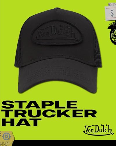 Image of Von Dutch Unisex Trucker Hat - Retro Classic Solid Color Mesh Back Snapback Baseball Cap for Men & Women.