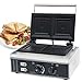 Elektryczny opiekacz do kanapek z 2 tarczami do burgerów, paninini lub innych, z termostatem i timerem, 1500 W do szybkiego przygotowania potraw