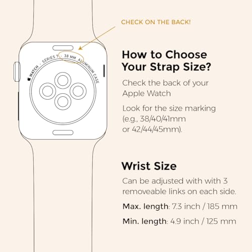 Image of My Pretty Strap - Compatible Apple Watch Band Strap, Stainless Steel Fashion iWatch Replacement Strap- Easy Resizing, No Tool Needed, Fits Most Wrists- Series 1-11, SE and Ultra