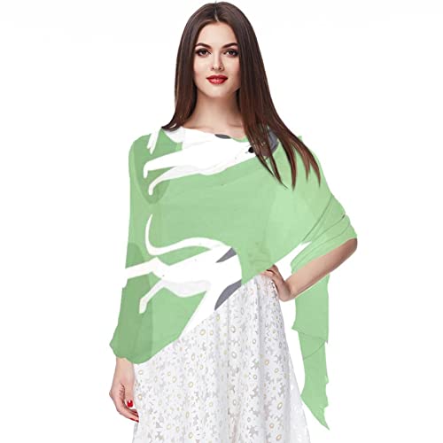 Foulard en mousseline de soie pour femme avec motif renard floral