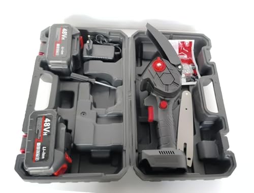 Image of 48V Cordless Mini Chainsaw 6 Inch | Portable Electric Wood Cutter with Double Battery | Handheld Chain Saw for Wood Cutting, Tree Trimming & Garden Use