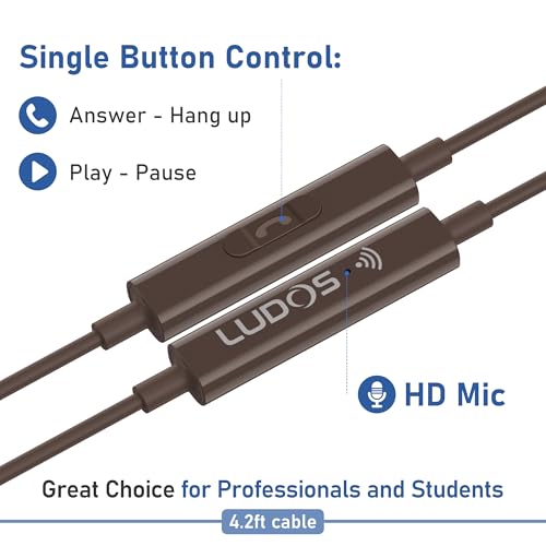 Image of LUDOS FEROX USB C Headphones for iPhone 17 16 15 Pro Max Plus Air iPad Pro, 5 Years Warranty, USB-C Earbuds for Samsung Galaxy S24 S23 Ultra S22 S21 FE S20 Z Flip 3 Fold 4 A53, USB Type C Earphones