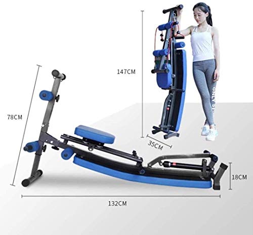 Image of Rowing Machine Multifunctional Sit-up Rowing Machine 2 in 1 Abdominal Fitness Equipment 12 Resistance Adjustment Double Track Maximum Load 200kg