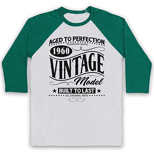 T-shirt de baseball 1960 vintage manches 3/4 retro pour homme