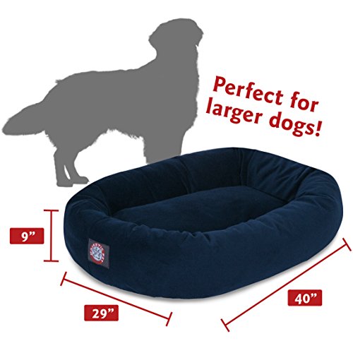 Image of Majestic Pet Villa 32 Inch Shredded Memory Foam Dog Bed for Medium Sized Dog 32x23x7 Inch-Orthopedic Pet Bed - Washable Medium Puppy Mat with Head Support-Pearl