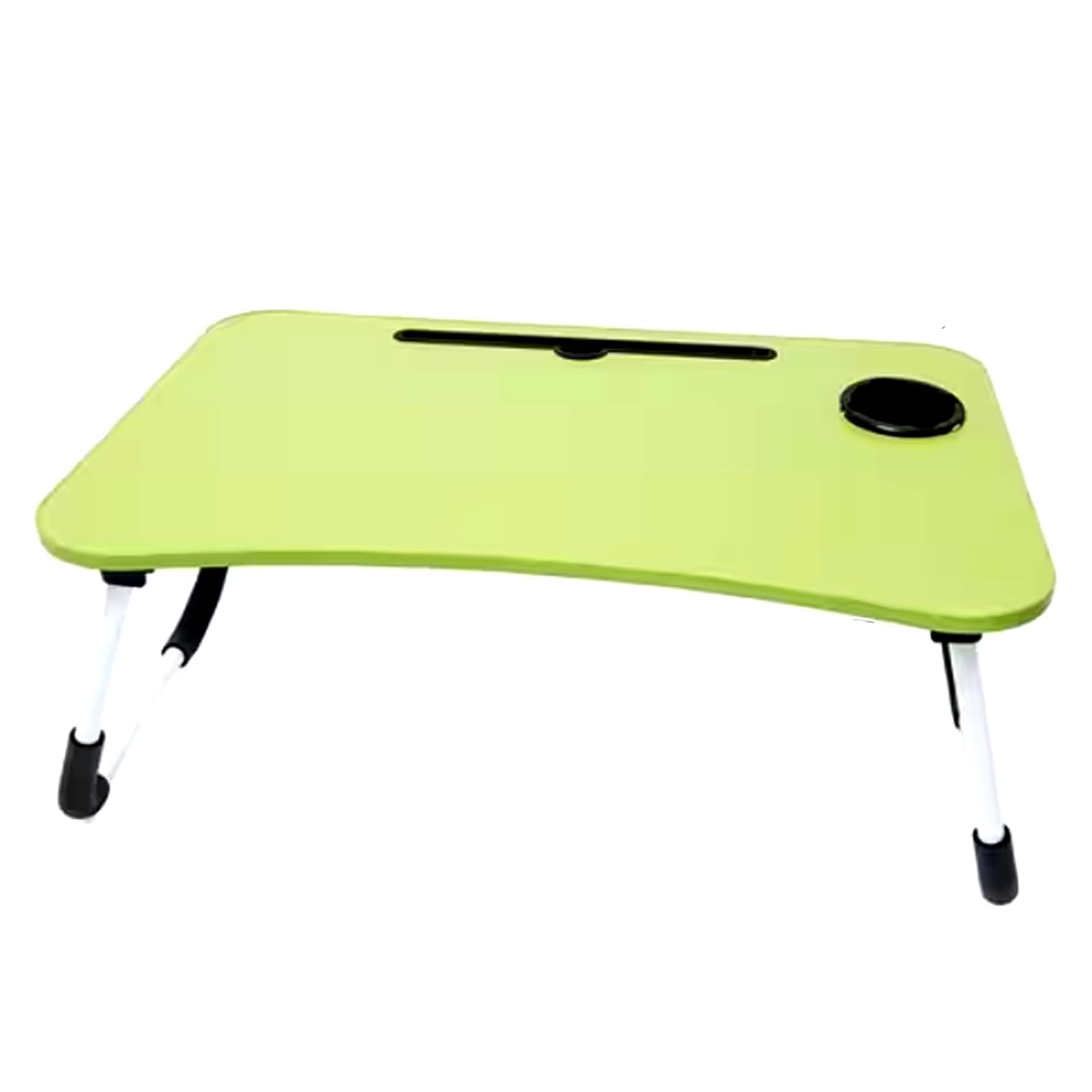 Ntek Green Laptop Table With Foldable Legs & Cup Slot | Portable Bed Desk For Eating Breakfast, Reading, Watching Movie On Bed/Sofa (Green)
