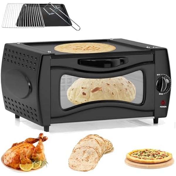 Elektryczny piec tandorzowy, 2-w-1 Pizza Maker, 2100W Mini tandoori Oven, Pojemność 15L, Kontrola temperatury 122 \