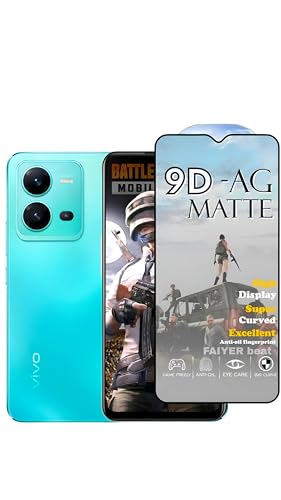 Image of Premium Tempered Glass for VIVO V25 (matte finish glass, Pack of 1) Full Screen Coverage gaming matte Screen Protector Guard (VIVO V25)
