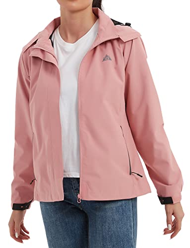 Moerdeng HU-XI-201 Women'S Waterproof Rain Jacket Lightweight Raincoat Hooded Hiking Jacket Softshell Windbreaker thumb #3