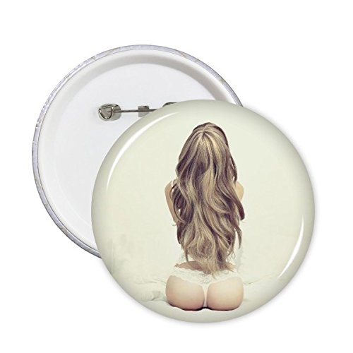 Bikini blanc pins bouton sexy fille nu pour customiser un vêtement uni facilement