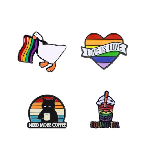 Image of Pride Pins Bulk, 8PCS Rainbow Pins for Backpack, Jackets, Shirts, Brooch, Suit Lapels, Bag, Pride Ally Flag Buttons Bulk, for Gay Lesbian LGBTQ Accessories Gifts