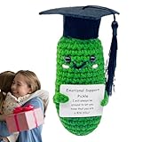 Horna : Pepino motivador, Peluche Anti -estress | Adorable encurtido de Apoyo Emocional con un Mensaje Inspirador, Crochet Tejido con Detalles realistas, Regalo Divertido y reconfortante P