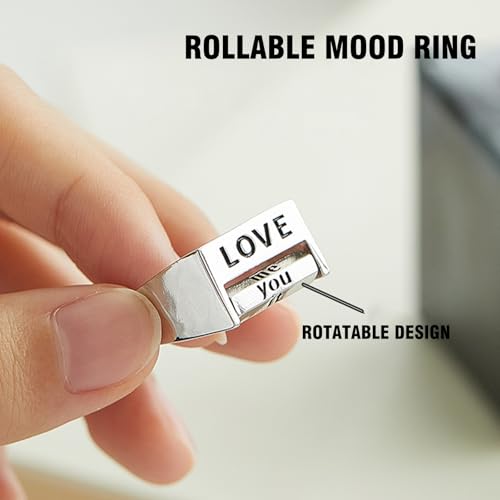 AGLOO Creative Fuck & Love Ring– Mood Ring for Men Women | Funny Rotatable Fidget Jewelry Gift4