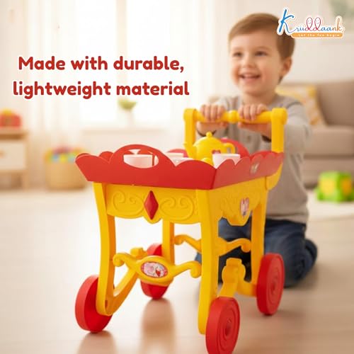 Image of Hasbro Peppa Pig Tea Trolley Set - 32 Pcs Pretend Play Kitchen Toy with Electronic Kettle, Lights & Sound - Interactive Pink Tea Cart, Educational Birthday Gift for Kids & Toddlers Age 3+