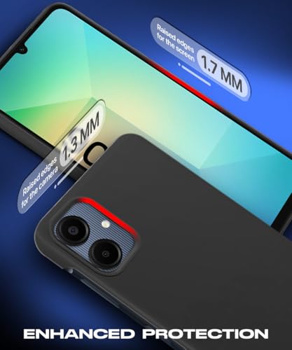 Image of WOW IMAGINE Slim Frameless Back Cover for Samsung Galaxy A06 | Ultra Thin Lightweight Design & Camera Protection | Soft Matte Silicone Flexible Mobile Case (Black)