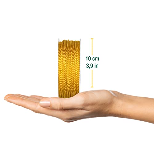 Halbach Seidenbänder Premium Cord (Yellow), 2 mm - Image 2