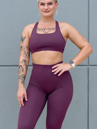 Workout Sets for Women Cross Back Sports Bra High Waist Leggings 2 Piece Gym Yoga Outfits Workout Clothes Sets4