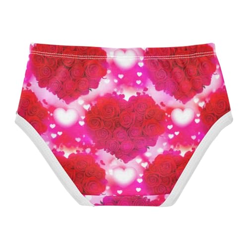 Designer Girls Underwear Toddlers 2t Cotton Panties for Girl Heart Red Roses Pink Briefs Kids Undies2