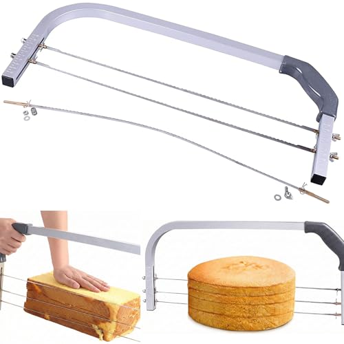 Professional Cake Cutter Slicer Leveler, Commercial 4 Layers Adjustable Stainless Steel Cakes Slice,...