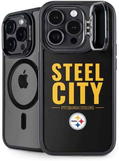 Skinit Kickstand Phone Case Compatible with iPhone 14 Pro - Officially Licensed NFL Pittsburgh Steelers Design