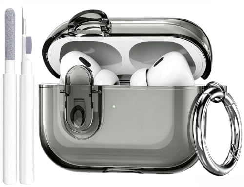 Image of OTOPO for Airpods Pro 2 /1 Case Clear with Lock Cleaning Kit, Soft TPU Transparent AirPods Pro 2nd Generation Protective Cover Skin Women Men for Apple Airpods Pro 2023 /2022 /2019 Charging Case