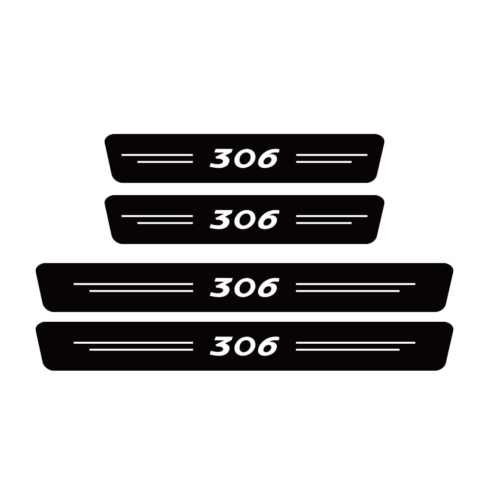 SDYAYFGE 4Pcs Kick Plates Car Door Sill Protector,for Peugeot 306
