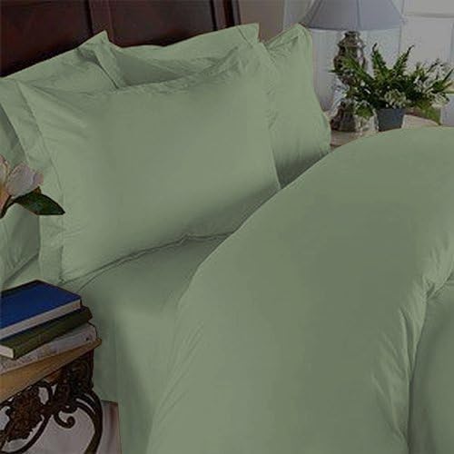 Elegant Comfort 1500 Premier Luxury Silky Soft Wrinkle & Fade Resistant 4 pc Sheet Set, Deep Pocket Up to 16" and Many Colors, Queen Green