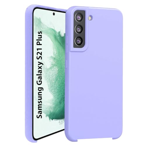 Image of LIRAMARK Liquid Silicone Soft Back Cover Case for Samsung Galaxy S21 Plus (Lavender)