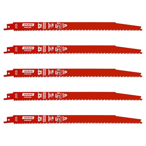 5 Pack 12 Inch 8/14TPI Reciprocating Saw Blades for Diablo Sawzall Blades