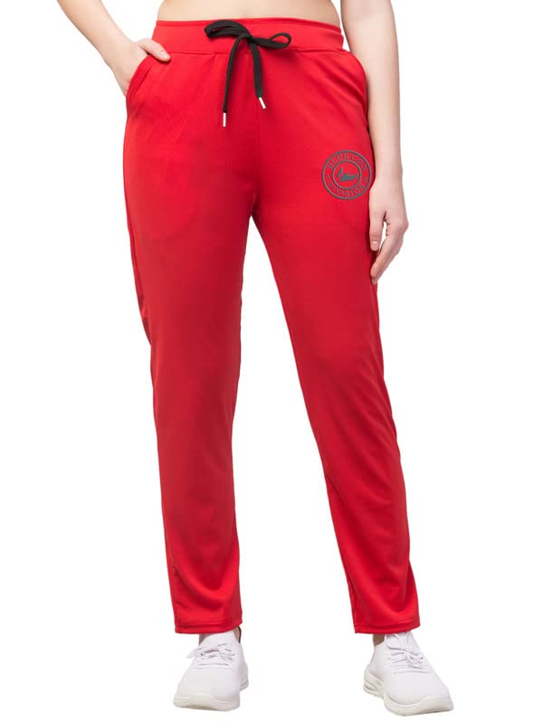 Image of BLUECON Women's Plain Solid Regular Fit Straight Leg Open Bottom Polyester Track Pant /Plazo Pant with Brand Logo