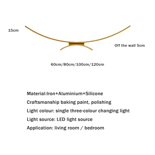 Aplique de pared LED lineal negro de 80cm regulable con mando para dormitorio 6