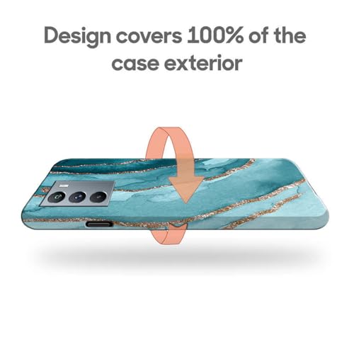 Image of COLORflow Back Cover Compatible with iQOO 9 SE 5G | Beautiful Blue Marble Golden Stripes | Designer Printed Hard CASE Bumper Back Cover Compatible with iQOO 9 SE 5G