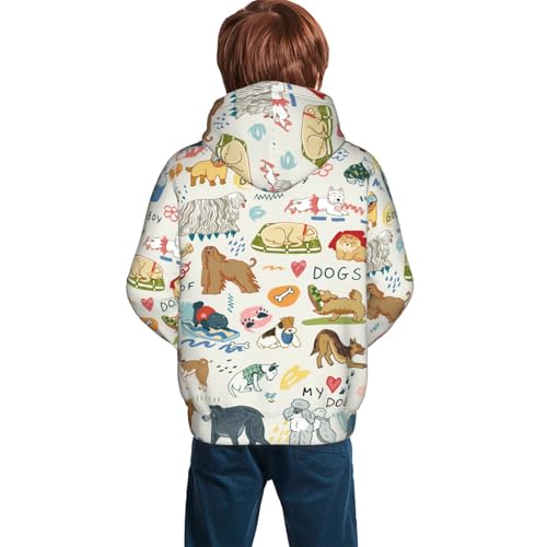 Dogs Funny Pets Kid Hoodies Boys Sweatshirts Girls Pullover with Pocket4